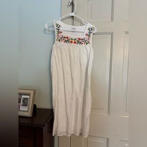 J. Crew White Dress with Colorful Floral Design